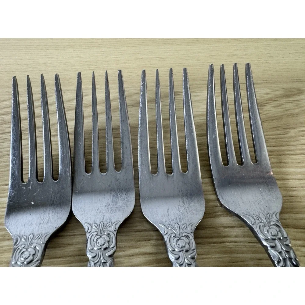 Vintage Stanley Roberts Lady JoAnn Dinner Forks Set of 4 Stainless Japan